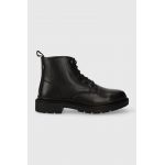 Levi's cizme de piele TROOPER CHUKKA femei, culoarea negru, cu toc plat, 234715.559