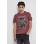 Medicine tricou din bumbac culoarea violet, cu imprimeu