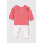 United Colors of Benetton set de bumbac pentru bebelusi culoarea roz