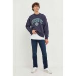 Abercrombie & Fitch bluza barbati, culoarea albastru marin, cu imprimeu
