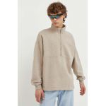 Abercrombie & Fitch bluza barbati, culoarea bej, melanj