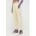 adidas by Stella McCartney pantaloni de trening culoarea galben, neted