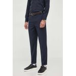 Armani Exchange pantaloni barbati, culoarea albastru marin, drept