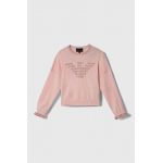 Emporio Armani pulover copii culoarea roz, light