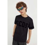 GCDS tricou din bumbac culoarea negru, cu imprimeu