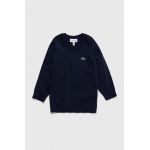 Lacoste pulover pentru copii din amestec de lana culoarea albastru marin, light