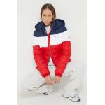 Tommy Jeans geaca femei, culoarea albastru marin, de tranzitie