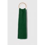 American Vintage esarfa din amestec de lana culoarea verde, neted