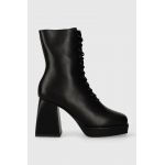 Answear Lab botine femei, culoarea negru, cu toc drept, izolare usoara