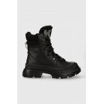 Karl Lagerfeld ghete de piele TREKKA MAX KC femei, culoarea negru, cu platforma, izolat, KL43563