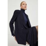 Silvian Heach sacou culoarea albastru marin, cu doua randuri de nasturi, modelator