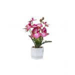 Aranjament floral in ghiveci din ceramica, model orhidee, H 37cm, culoare multicolor / ZTS 8055_2 Engros