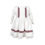 Rochie botez traditionala en-gros, model Ilinca, culoare alba