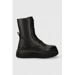 Karl Lagerfeld cizme de piele KREEPER LO KC femei, culoarea negru, cu platforma, KL42375