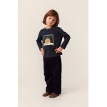 Konges Sløjd longsleeve din bumbac pentru copii culoarea albastru marin, cu imprimeu
