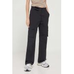 Sixth June pantaloni femei, culoarea negru, drept, high waist