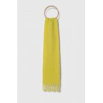American Vintage esarfa de lana culoarea verde, neted