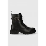Answear Lab botine femei, culoarea negru, cu toc plat, izolare usoara