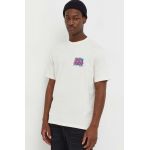 Rip Curl tricou din bumbac culoarea bej, cu imprimeu