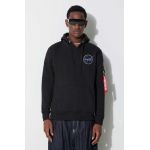 Alpha Industries bluză x Nasa Space Shuttle Hoody bărbați, culoarea negru, cu glugă, cu imprimeu 178317.556