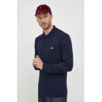 Lacoste longsleeve barbati, culoarea albastru marin, neted