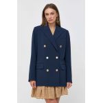 MICHAEL Michael Kors sacou culoarea albastru marin, cu doua randuri de nasturi, neted