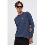 Tommy Jeans longsleeve barbati, culoarea albastru marin, melanj