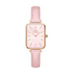 Daniel Wellington ceas Quadro Pink leather femei, culoarea roz