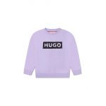 HUGO bluza copii culoarea violet, cu imprimeu