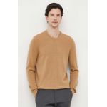 Michael Kors pulover de casmir culoarea bej, light