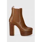 MICHAEL Michael Kors ghete chelsea de piele Natasha femei, culoarea maro, cu toc drept, 40F3NAME5L