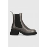 Vagabond Shoemakers cizme de piele DORAH femei, culoarea gri, cu toc drept, 5642.001.17