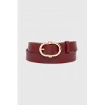 Answear Lab curea de piele femei, culoarea rosu