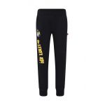 Lego pantaloni de trening din bumbac pentru copii culoarea negru, cu imprimeu