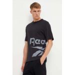 Reebok tricou din bumbac culoarea negru, cu imprimeu
