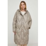 Answear Lab geaca femei, culoarea bej, de iarna, oversize