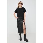 Bardot fusta culoarea negru, midi, drept
