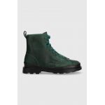 Camper bocanci de piele Brutus femei, culoarea verde, cu toc plat, K400325.041