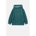 Coccodrillo bluza copii culoarea verde, cu glugă, cu imprimeu