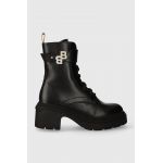 BOSS bocanci de piele Carol femei, culoarea negru, cu toc drept, 50503747
