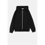 Coccodrillo hanorac de bumbac pentru copii culoarea negru, cu glugă, neted