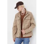 Hollister Co. jacheta de bumbac culoarea bej, de tranzitie