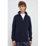 Marc O'Polo pulover de bumbac culoarea albastru marin, cu turtleneck