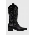 Answear Lab cizme femei, culoarea negru, cu toc plat, izolare usoara