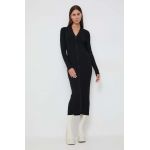 Karl Lagerfeld rochie culoarea negru, midi, mulata