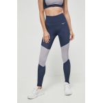 Mizuno leggins de alergare Impulse Core culoarea albastru marin, cu imprimeu