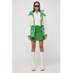 Karl Lagerfeld geaca de puf femei, culoarea verde, de iarna