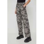 Abercrombie & Fitch pantaloni femei, culoarea gri, lat, high waist