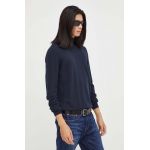 Marc O'Polo pulover de lana barbati, culoarea albastru marin, light, cu guler
