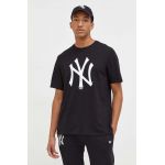 New Era tricou din bumbac culoarea negru, cu imprimeu, NEW YORK YANKEES